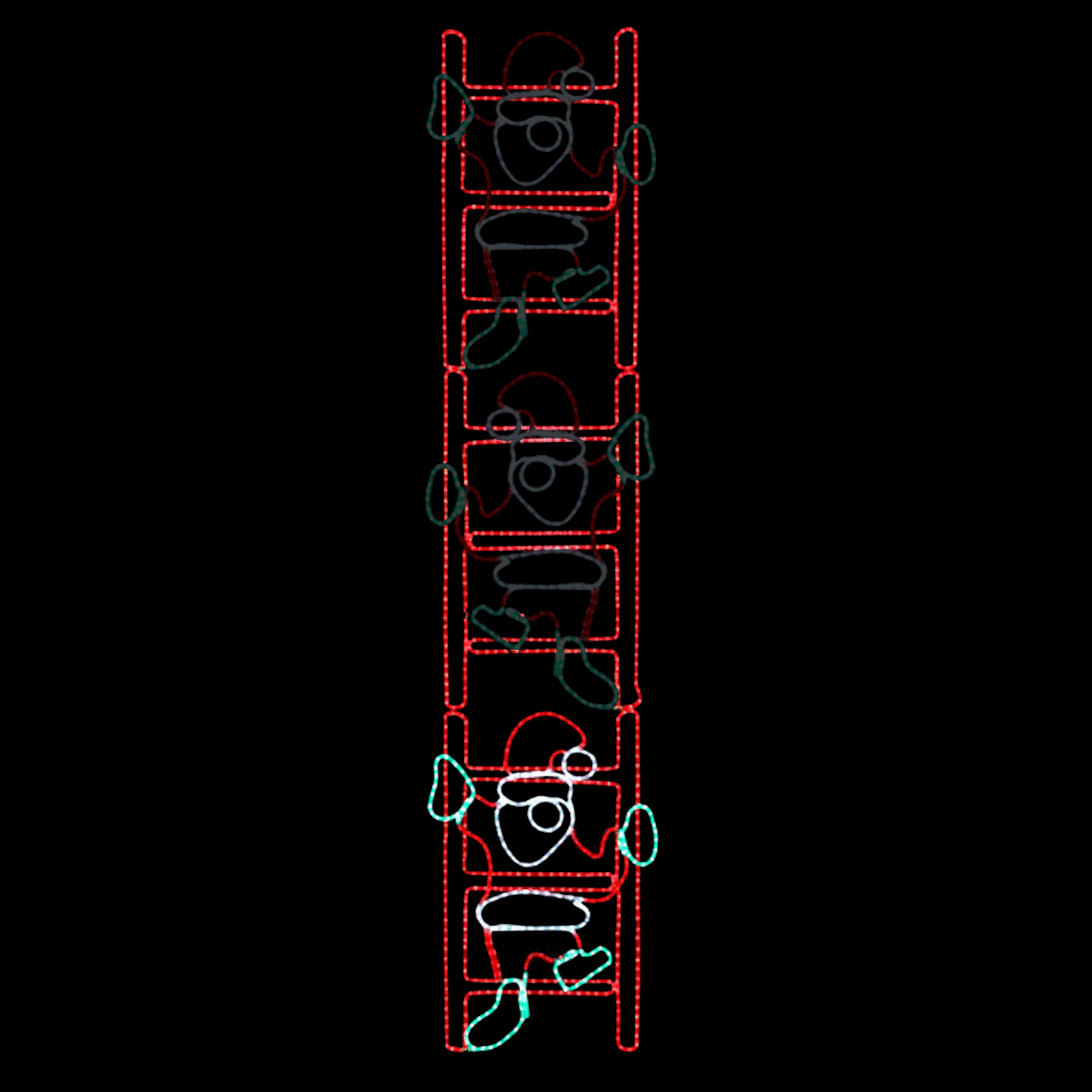 Animated Santa Climbing Ladder Motif