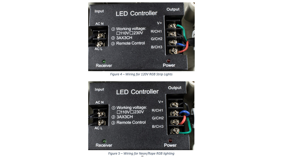 Wiring for 120V RGB Strip Lights & Neon/Rope RGB Lighting