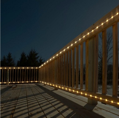 Outdoor lighting project- top and bottom banister deck lighting