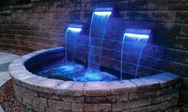 Outdoor Lighting Project- water feature using led strip light
