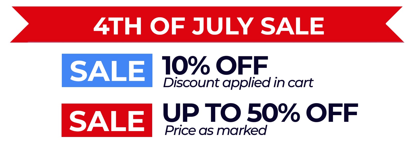 4th of July Sale - Save up to 50%!