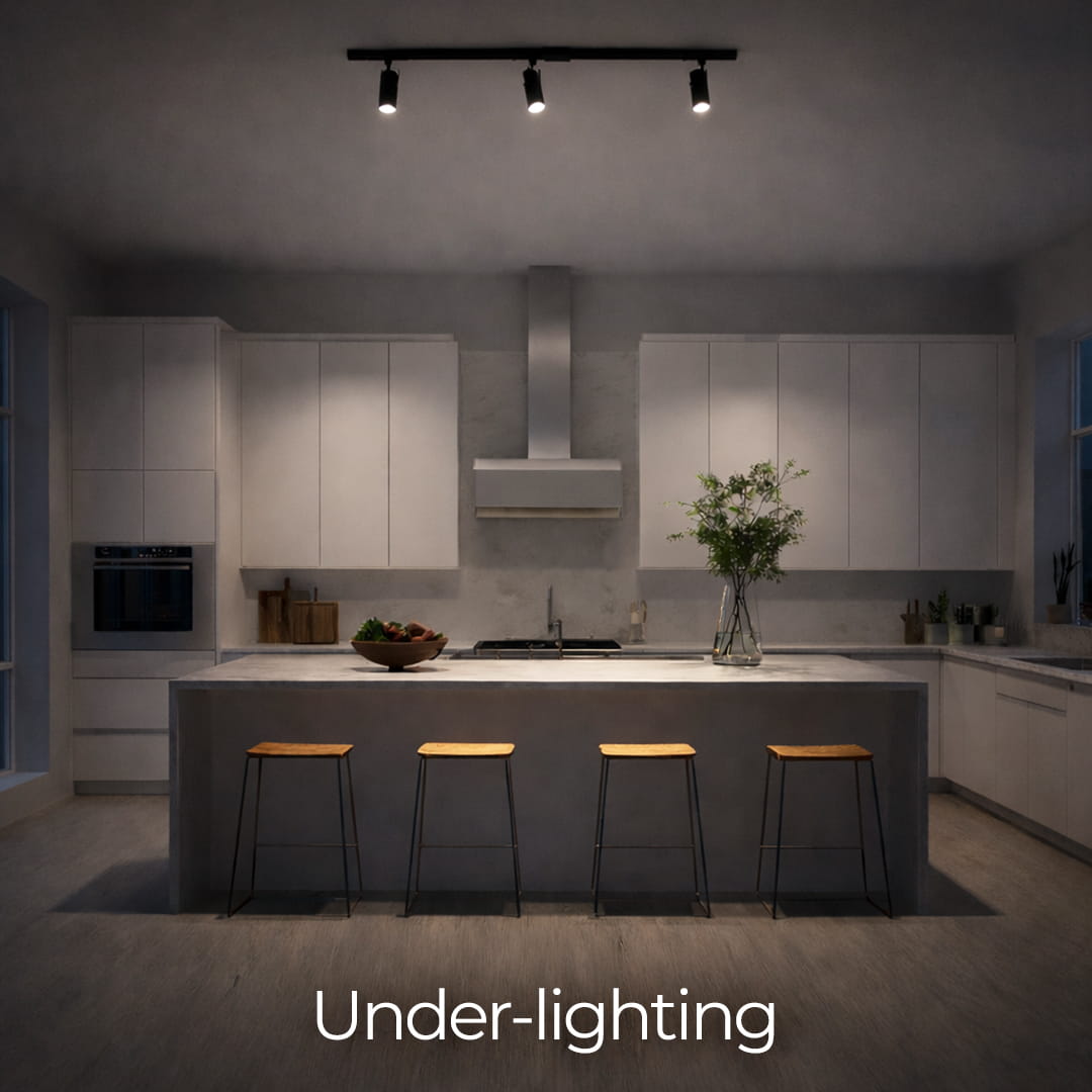 Dark Kitchen with Track Lighting