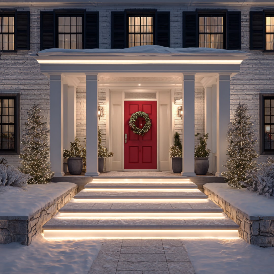FCOB Strip Lighting on Home Exterior Steps