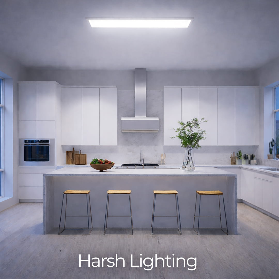 Harsh White Light in Kitchen