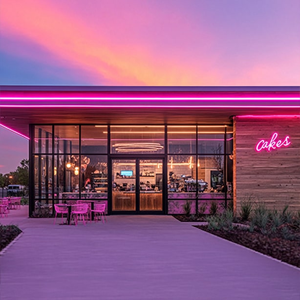 LED Neon Installed on Building