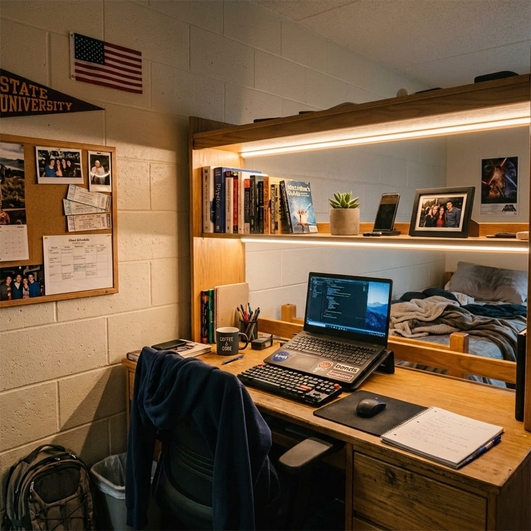 Task Lighting for Dorm Desk Study Area