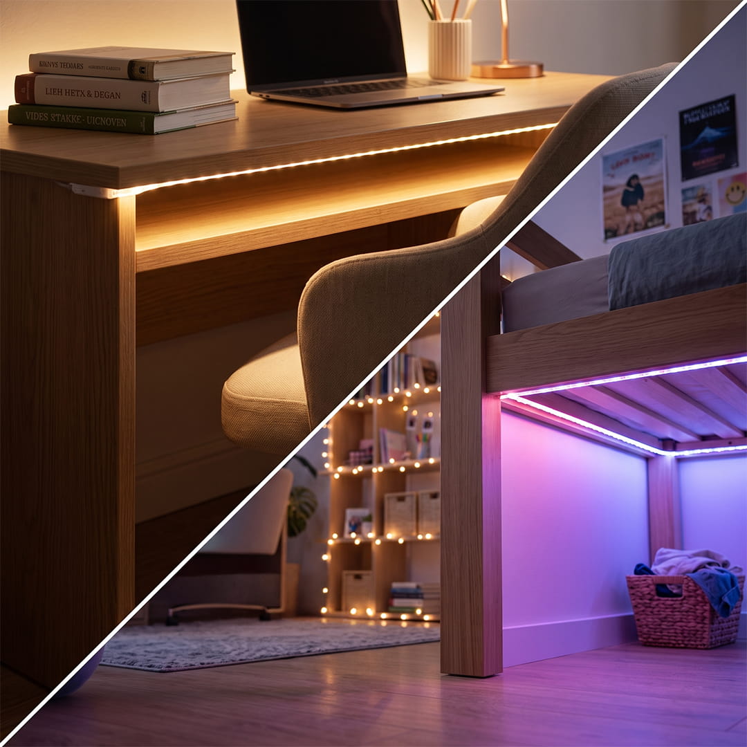 LED Strip Lights Under Bed and Desk