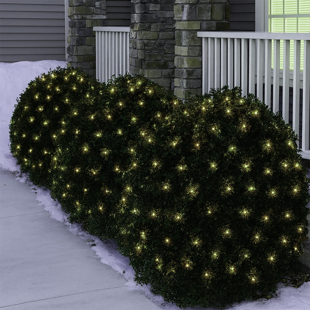 Net Lights on Bushes