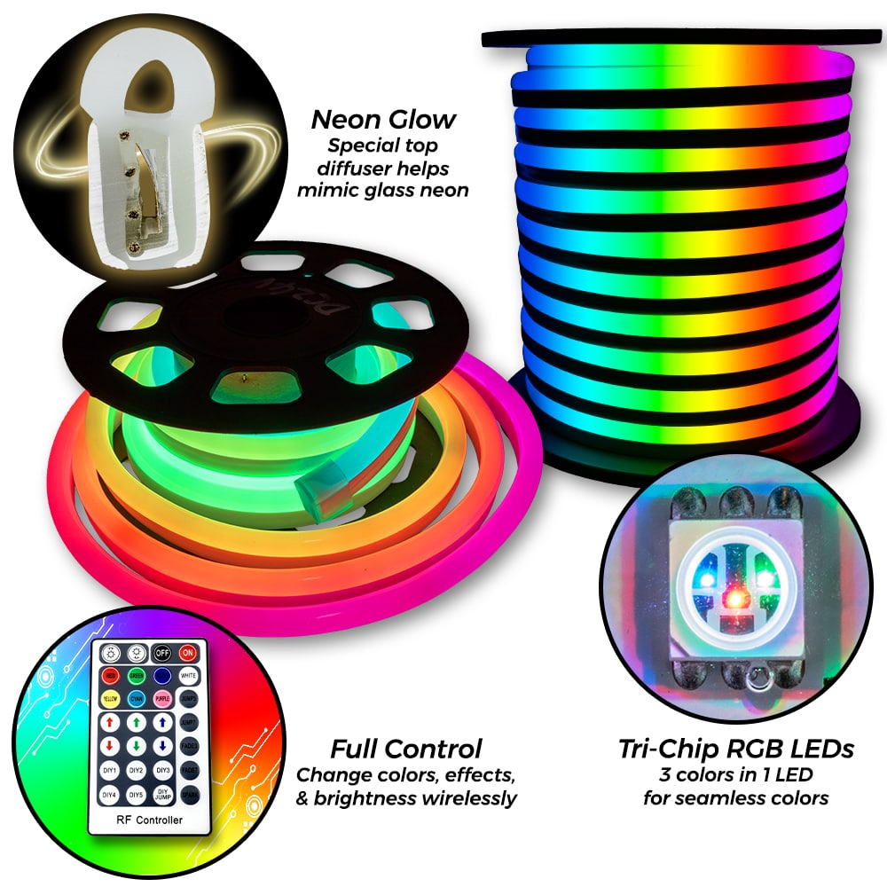 40ft LED Tent Lights, Battery Operated RGB Color Changing LED
