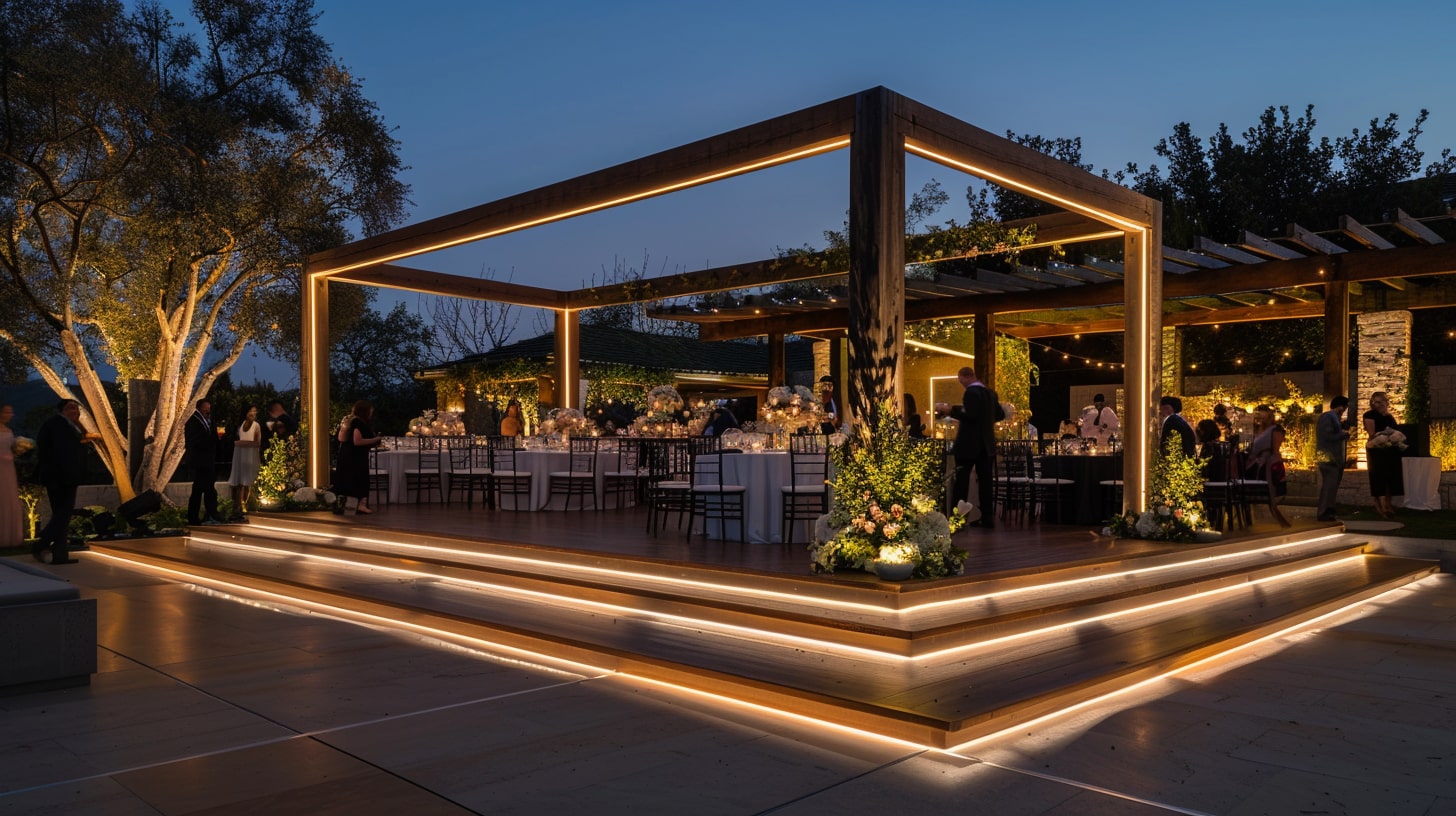 Wedding Pergola Featuring LED Strip Lights