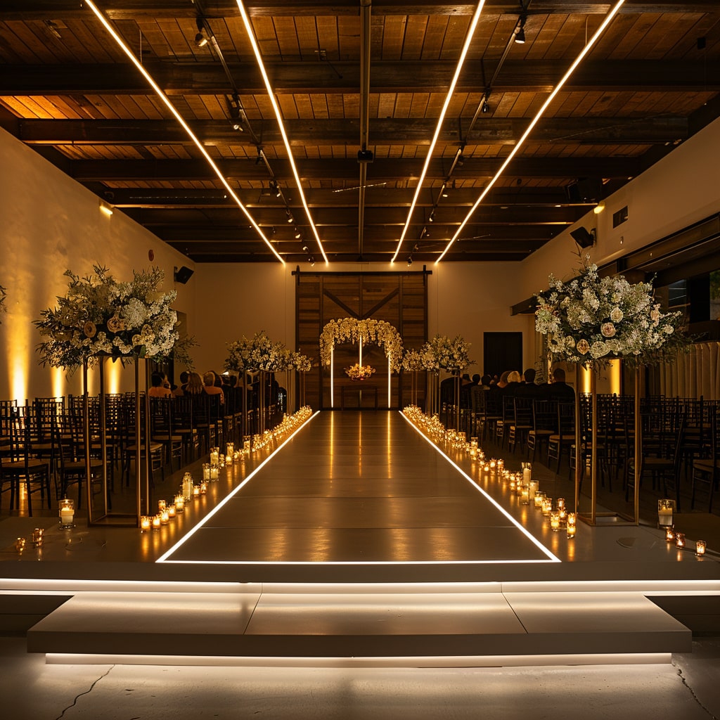 Wedding Chapel Interior Featuring LED Strip Lights