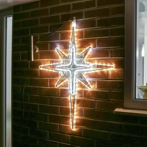 Star Rope Light Motif on Brick Wall