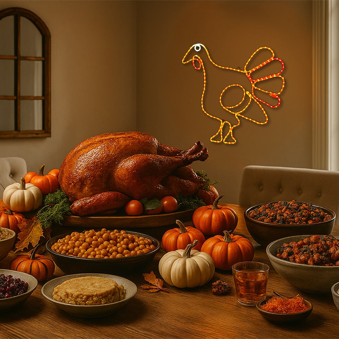 Wall Mounted Thanksgiving Turkey LED Sign