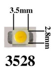 12v SMD-3528 LED Strip Lights LED Size